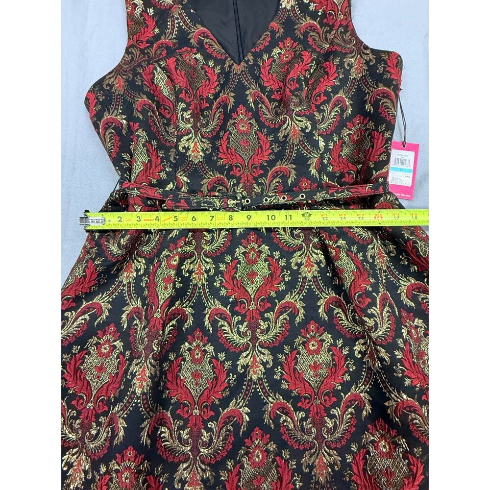 Vince Camuto Dress Womens 16 Multicolor Damask Jacquard Fit & Flare Cocktail NWT - Picture 5 of 10